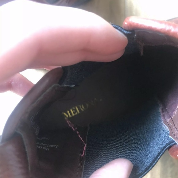 Merona Maroon Black High Booties Block Heel 8 - Picture 9 of 9